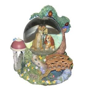 Disney Store Lady and the Tramp Wet Cement Musical Snowglobe